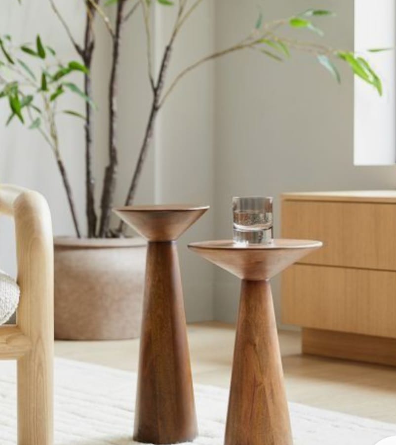 Twin Elegance Wooden Pedestal Table handcrafted in Rajasthan